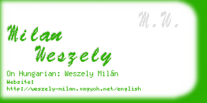 milan weszely business card