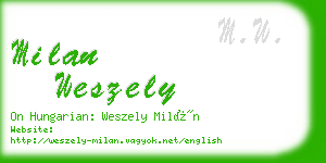 milan weszely business card